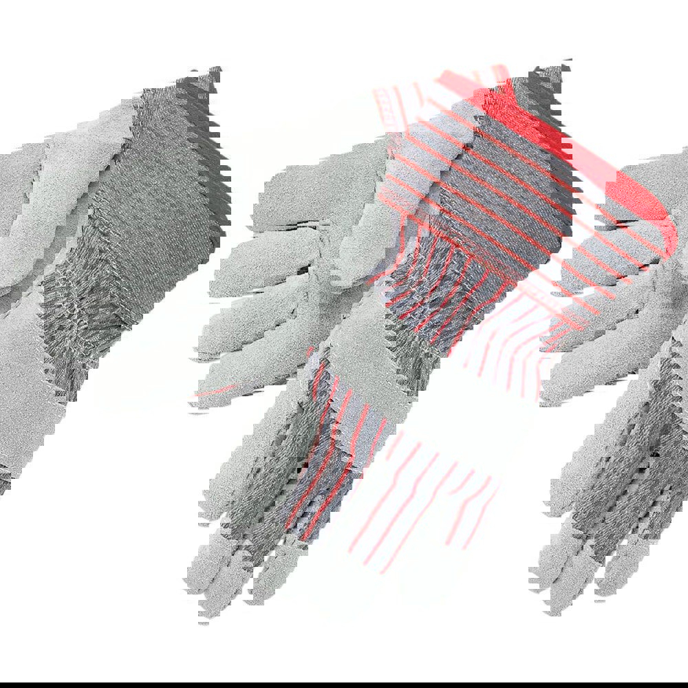 Gloves: Size L, Fleece Cotton-Lined, Cowhide